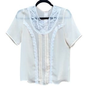 Sheer dress blouse haute society size medium